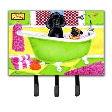 Carolines Treasures Carolines Treasures AMB1335TH68 Tub for Two with Poodle & Pug Leash or Key Holder AMB1335TH68